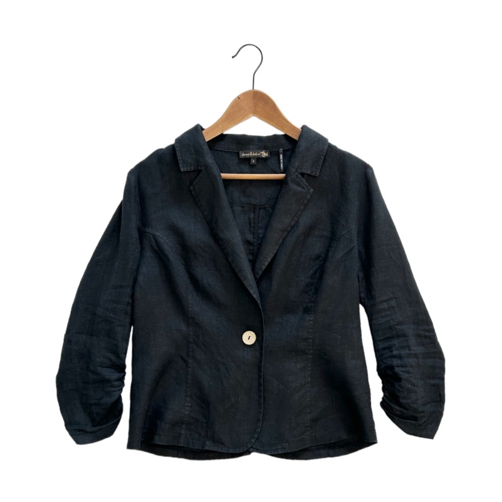 Jane & John Black 100% Linen Jacket, size Small